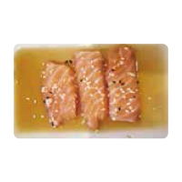Llosas de salmóncon salsa de ponzu