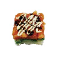 Tarta de salmon arroz y aguacate