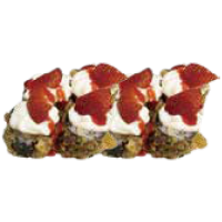 Maki de salmón frito con philadelphia y fresa arriba